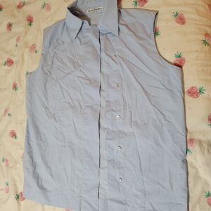 Acne Studios Blue Sleeveless Button-Up Top